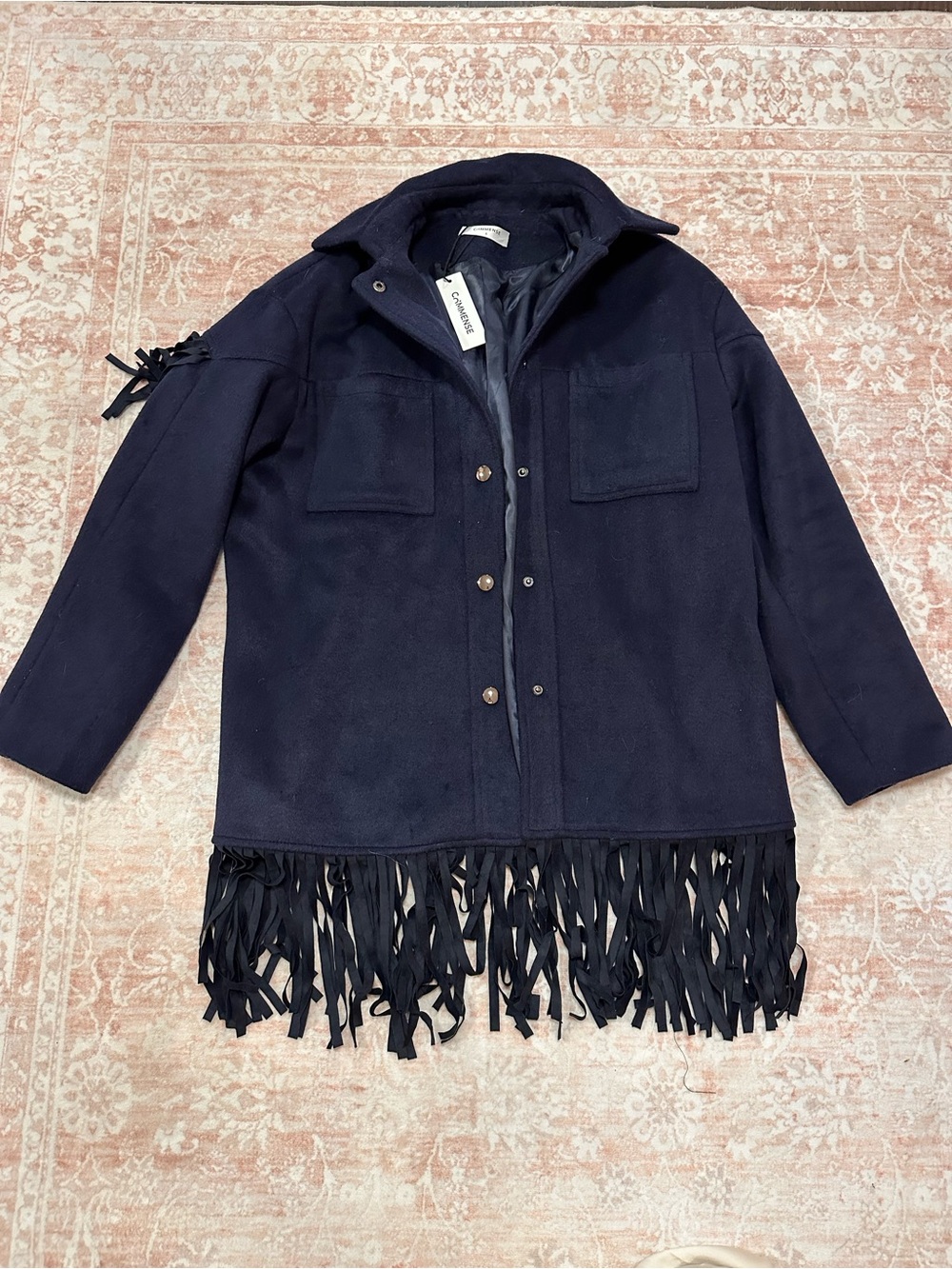 NWT 🫐 Commense Wool Fringe Jacket - Picture 7 of 16